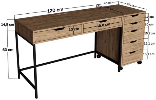 cumpără Masă de birou Trendy Atlas 1600-59, 160x77,4x55cm în Chișinău 
