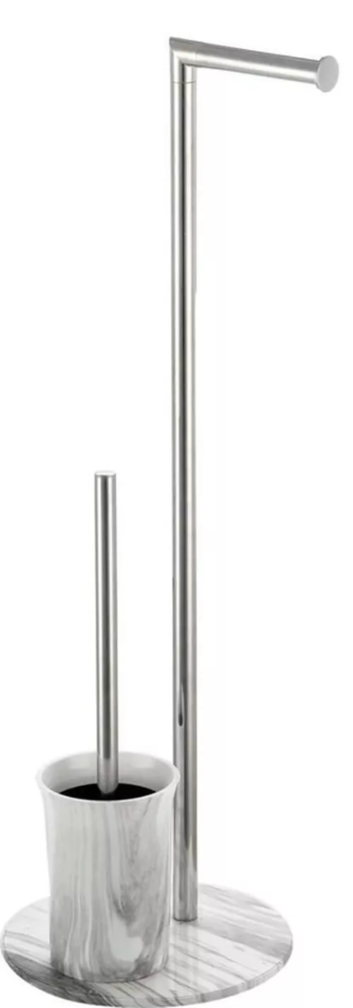 cumpără Accesoriu pentru WC Bisk 07621 Suport stationar p/u prosoape cu perie WC (alb) în Chișinău 