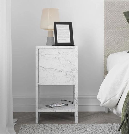 купить Тумбочка Trendy Ema, Marmura de Carrara, 30x55x30cm в Кишинёве 