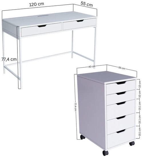cumpără Masă de birou Trendy Duru Set 1600-49, 120x77,4x55cm în Chișinău 