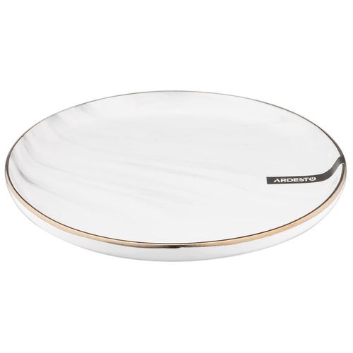 cumpără Farfurie Ardesto AR2919MRW Marmo, 19 см, белая, керамика în Chișinău 