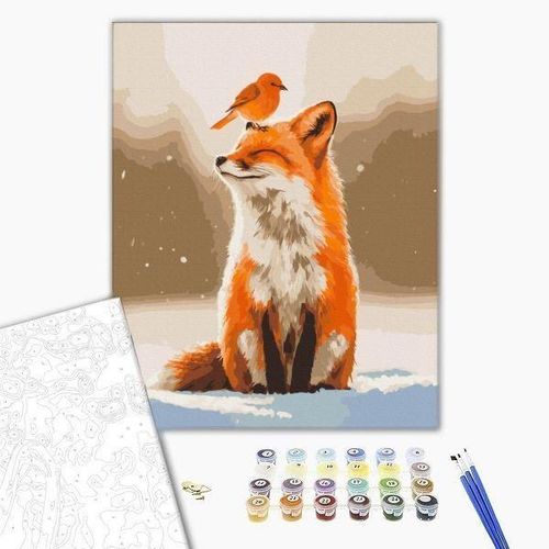 купить Картина по номерам BrushMe BS54489 40x50cm (în cutie) Prietenii iernii в Кишинёве 