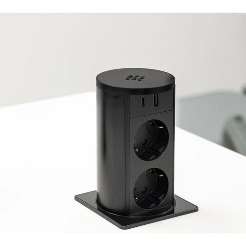 cumpără Priză electrică ASA Plastici 060.47F.00015 Versalift square version 2 sockets F + 1 USB 5V (A+C) + wireless Black methacrylate în Chișinău 