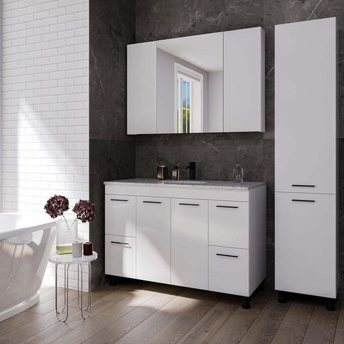 cumpără Oglindă baie miscellaneous NANTES 120 Alb cu dulap baie în Chișinău 