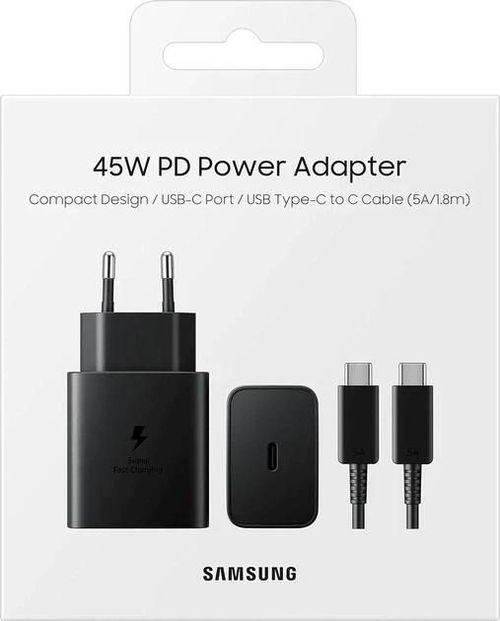 купить Зарядное устройство сетевое Samsung EP-T4511 45W PD Power Adapter T4511 (With 5A USB-c to USB-C cable) в Кишинёве 