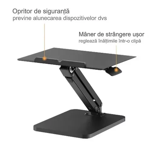 купить Подставка для ноутбука Brateck DWS36-01 Gas Spring Sit-Stand Desk Converter, Black в Кишинёве 