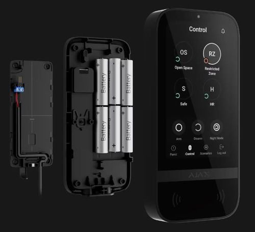 купить Аксессуар для систем безопасности Ajax KeyPad TouchScreen (8EU) ASP black в Кишинёве 