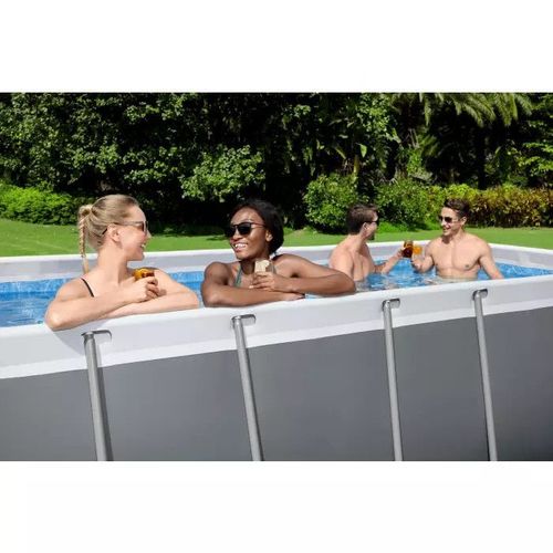 cumpără Piscină cu cadru Bestway 56670 Power Steel Rectangular 488x244x122cm Grey în Chișinău 
