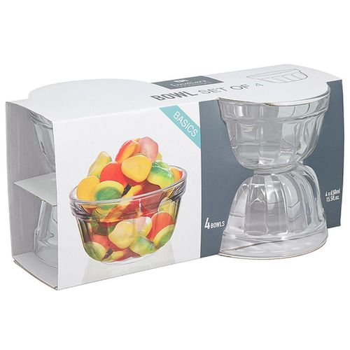 купить Салатница Excellent Houseware 43781 Set cupe 4buc, 460ml, sticla в Кишинёве 