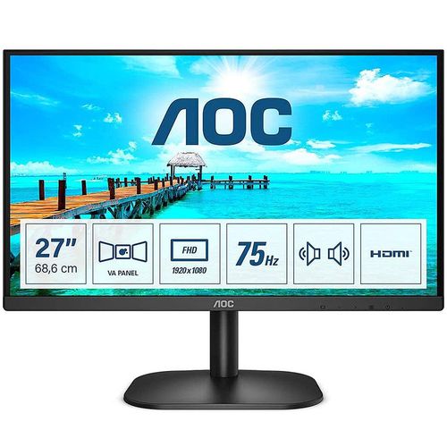 купить Монитор 27 AOC 27B2AM VA Frameless 75Hz Monitor WIDE 16:9, 0.3114, 4ms, 75Hz refresh rate, Dynamic Contrast 20M:1, Speakers 2Wx2, H:30-83kHz, V:50-76Hz,1920x1080 Full HD, HDMI/D-Sub, TCO03 в Кишинёве 