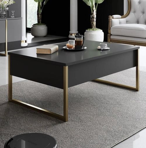 купить Журнальный столик Trendy Lux, Antracit, Aur 74x13,4x98cm в Кишинёве 