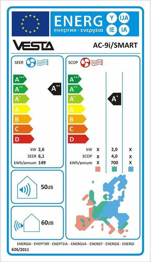 cumpără Aparat aer condiționat split Vesta AC-9i/SMART Wi-Fi în Chișinău 