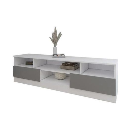 cumpără Comodă TV Smartex (16350) Т6 160cm TV Alb+Grafit în Chișinău 