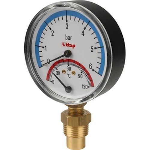 купить Аксессуар для систем отопления Itap 4840012 Термоманометр радиальный D. 1/2" 6бар, 0-120º C, D. 80 в Кишинёве 