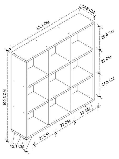 купить Офисный стеллаж Nex Home Квадрат, 88x19.7x100 см, Дуб (15-08-02) в Кишинёве 