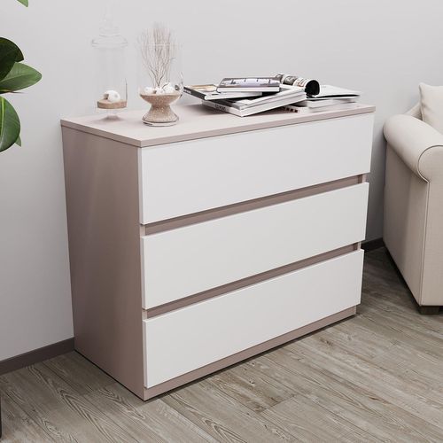 cumpără Comodă Bayro Harmony 1000x810x450 серый камень фасад белый în Chișinău 