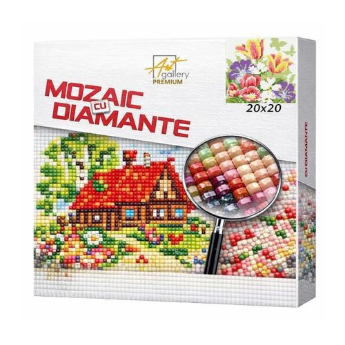 купить Картина по номерам Art Gallery BJ694 Mozaic cu diamante 20x20cm Flori multicolore в Кишинёве 