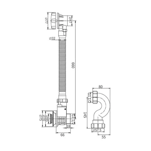 cumpără Sifon pentru cadă Frap F 68-29 Grafite Click Clack în Chișinău 