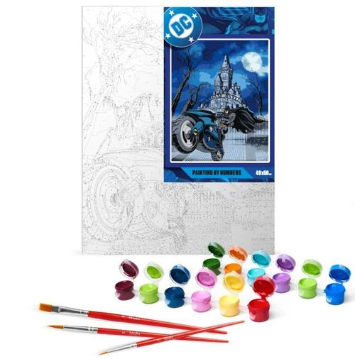 купить Картина по номерам Ideyka (KHO8709) Batman: Batcycle with extra metallic paints, 40х50 в Кишинёве 