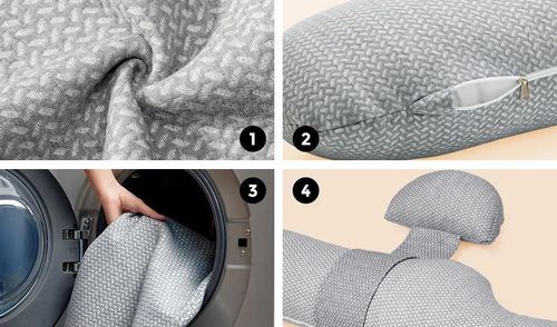 купить Подушка для мам Momcozy PP006-GR00NB-C Perna pentru maternitate in forma F Air Layer Grey в Кишинёве 