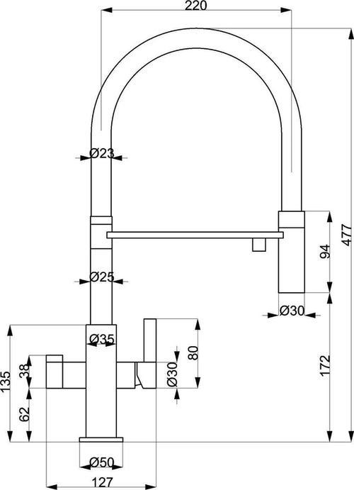 cumpără Bateria bucătărie Helika-AquaSanita 7763-C în Chișinău 