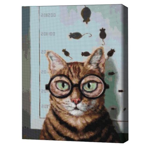 купить Картина по номерам BrushMe DBS1219FC Mozaic cu diamante 40x50сm (fără cutie) Test de vedere al pisiculu, Lucia Heffernan в Кишинёве 