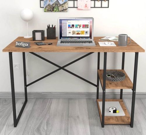 cumpără Masă de birou Nex Home 2 compartimente, metal 120x60 cm, Stejar (20-02-02) în Chișinău 