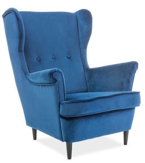 купить Кресло Signal Lord Velvet (Navy Blue/Wenge) в Кишинёве 