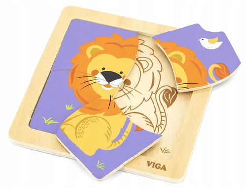 cumpără Puzzle Viga 51316 Mini-puzzle din lemn Leu în Chișinău 
