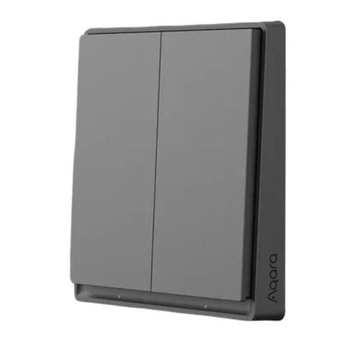 cumpără Întrerupător electric Aqara E1 - 2 клавиши (с нулём) круглый подрозетник - черный (QBKG41LM) în Chișinău 