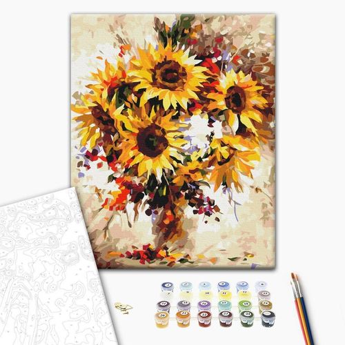 cumpără Tablou pe numere BrushMe BS51415 40*50 cm (în cutie) Pictură cu flori de floarea soarelui în Chișinău 