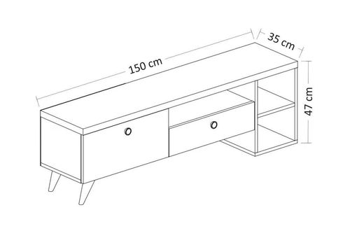 cumpără Comodă TV Trendy Parion, Negru 150x47x35cm în Chișinău 