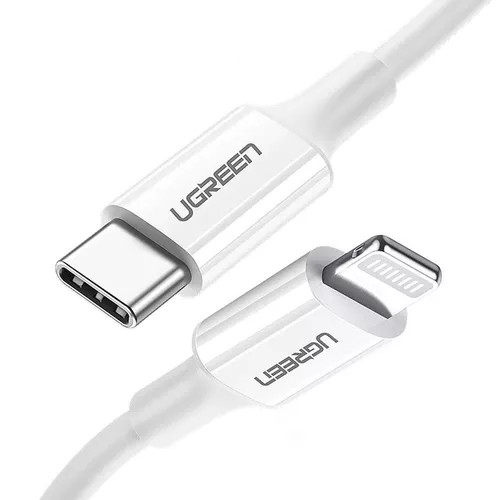 купить Кабель для моб. устройства Ugreen 10493 Type-C to Lightning MFI 3A 1M CD137, White в Кишинёве 