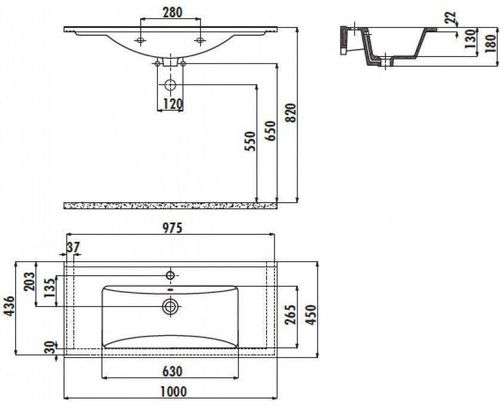 купить Раковина Creavit Su 45x100 SU100.000 в Кишинёве 