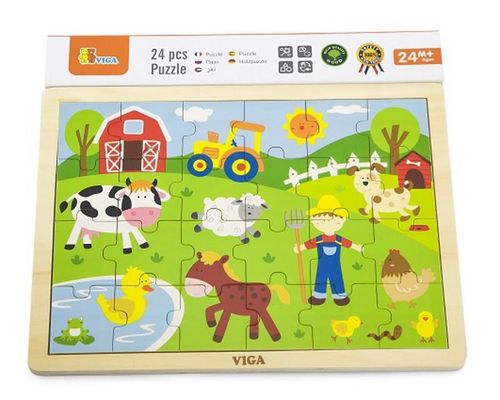 cumpără Puzzle Viga 50197 24 pcs Puzzle Farm în Chișinău 