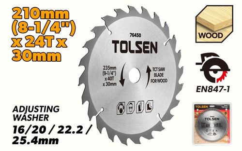 купить Диск отрезной Tolsen Disc circular pentru lemn 210x30mm 24T (76440) в Кишинёве 