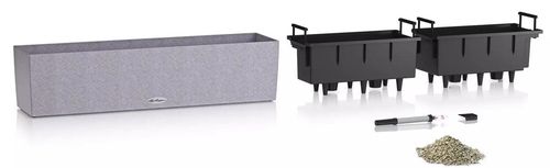 cumpără Ghiveci pentru flori Lechuza Balconera Stone 80, Stone Gray în Chișinău 