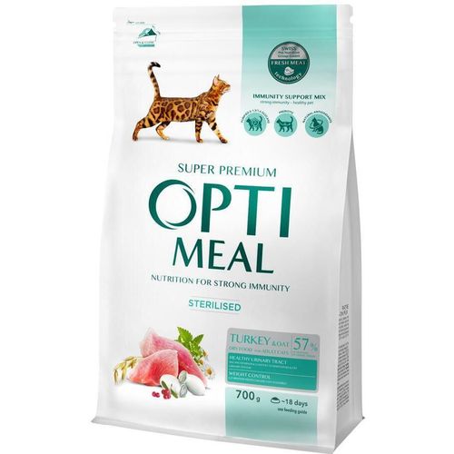 купить Корм для питомцев Optimeal 24231092 Сухой корм Super Premium для стерилизованных кошек, индейка и овес, 8х700гр в Кишинёве 