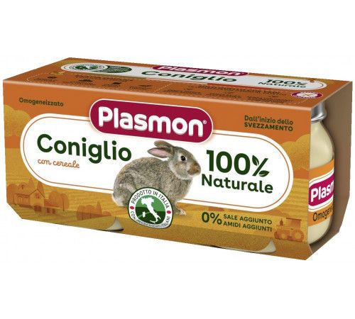 Plasmon Piure din carne de iepure (6+ luni) 2 х 80 g 