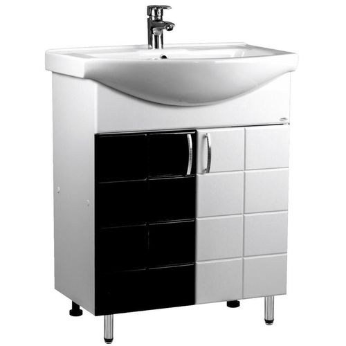 cumpără Dulap pentru lavoar Mashtab 11560 Domino cu 2 usi 60cm Alb-Negru în Chișinău 