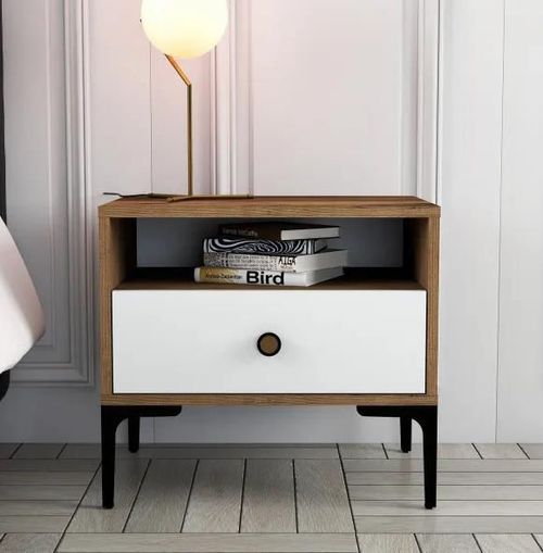 cumpără Noptieră Trendy Lizbon-530, Nuc, Alb, 56x50x40cm (GTR001517) în Chișinău 