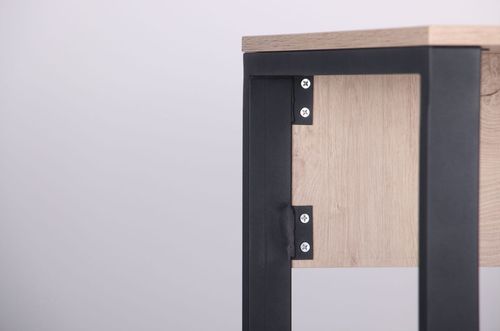 купить Офисный стол AMF 024334 Pluto ST 138x60x75cm, L, Дуб Эндгрейн/Черный графит в Кишинёве 