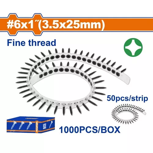 купить Набор головок, бит, насадок Wadfow WXS2512C Set suruburi 3.5x25mm pe banda pentru metal (1000buc) в Кишинёве 