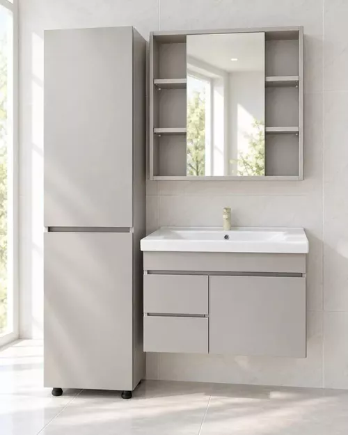 купить Шкаф-пенал Mashtab 12642 Angel 450x1900mm (fara miner) Latte в Кишинёве 
