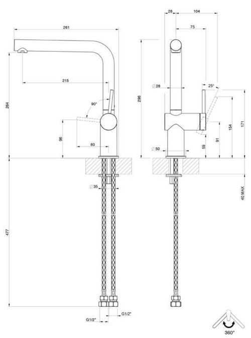 cumpără Bateria bucătărie Gessi 60431-716 Inedito Gold Brushed PVD în Chișinău 