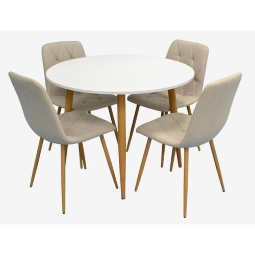cumpără Set masă și scaune Evelin di Costacurta стол DT-402-1Wo + 4 стула YTC-080Wo Light beige în Chișinău 