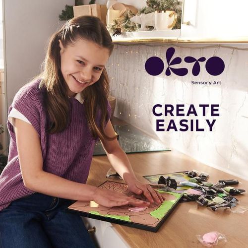 cumpără Set de creație Okto 20000 Pictură pe numere 3D cu plastilină ușoară 29x29сm, Panda în Chișinău 