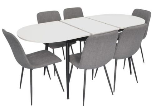 купить Комплект стол и стулья Evelin di Costacurta стол DT-533R B + 6 стульев YTC-078B Bjorn-13 (Grey) в Кишинёве 