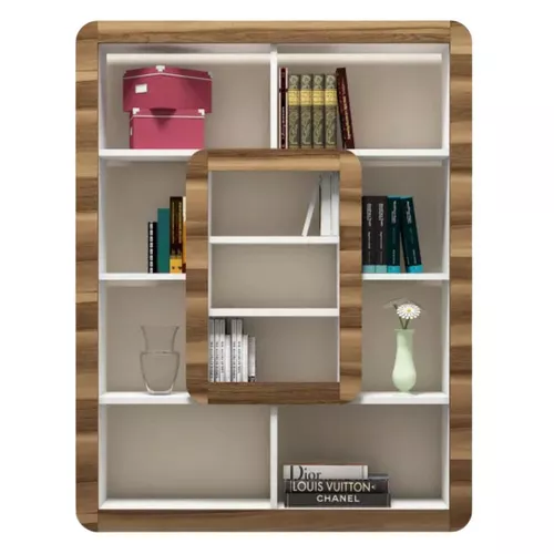 cumpără Raft de birou Trendy Orkide, Alb, Nuc 108x140x21cm, raft de carti în Chișinău 