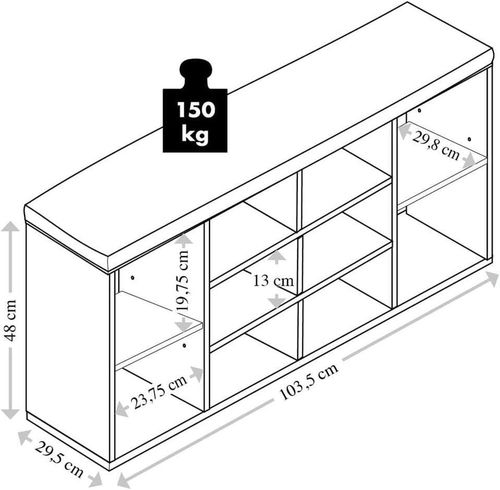 cumpără Raft pentru încălțăminte Kesper 15923 raft 103,5-29,5x48см în Chișinău 